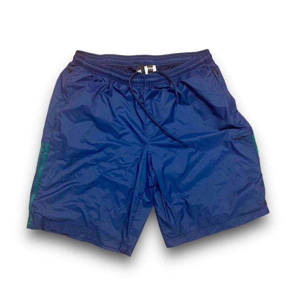 Adidas Mens 2XL Woven Shorts Green 3 Stripes Basketball Gym Performance